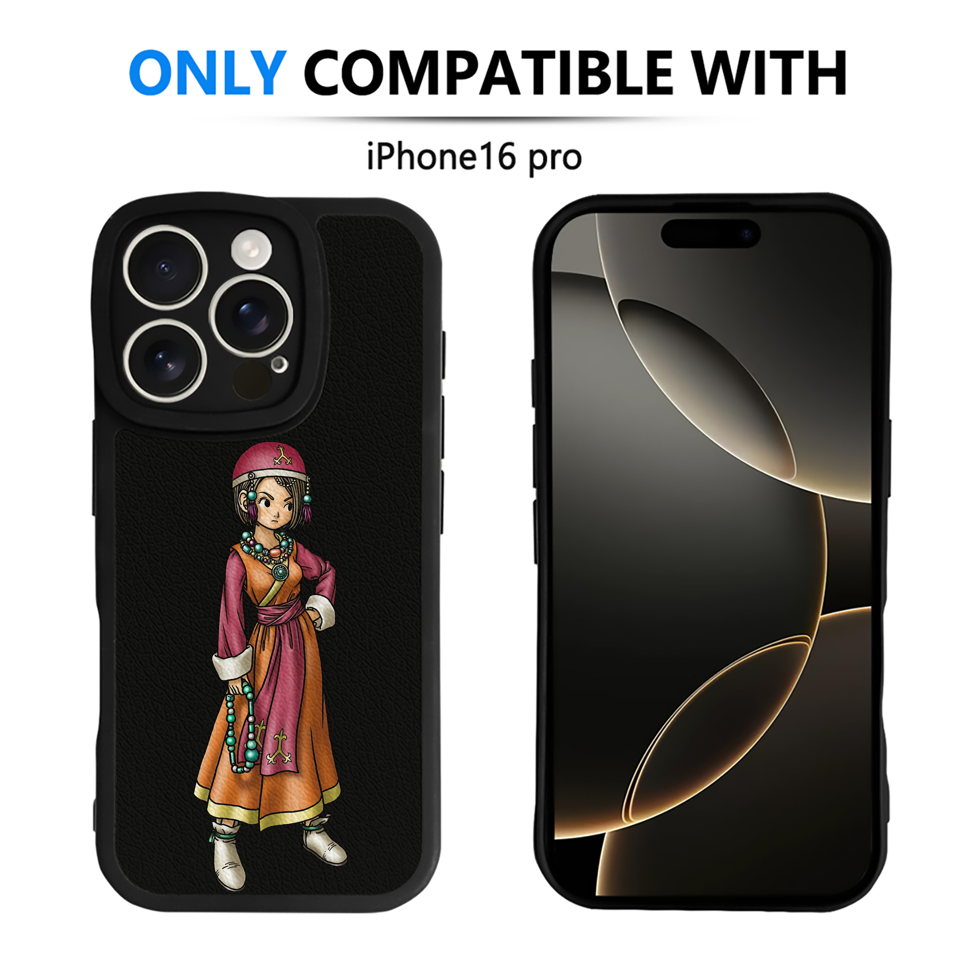 （画像用） ドラゴンクエスト Doragon Kuesuto Dragon Quest 【iPhone 16シリーズ対応】シリコンスマホケース（レザー調） 材質：シリコン